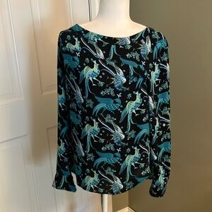 Peacock blouse from LOFT loose modest fit XS runs large